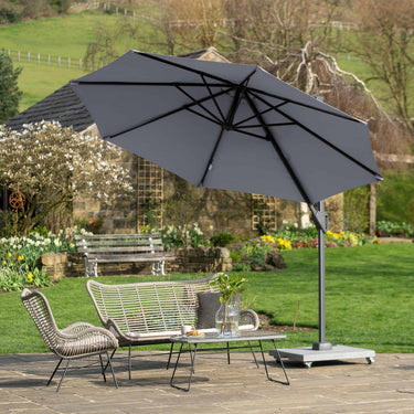 Platinum - Voyager T1 3m Round Luna Grey Free Arm Parasol