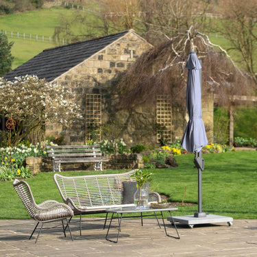 Platinum - Voyager T1 3m Round Luna Grey Free Arm Parasol