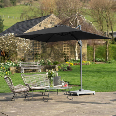 Platinum - Voyager T1 3m x 2m Rectangular Anthracite Free Arm Parasol