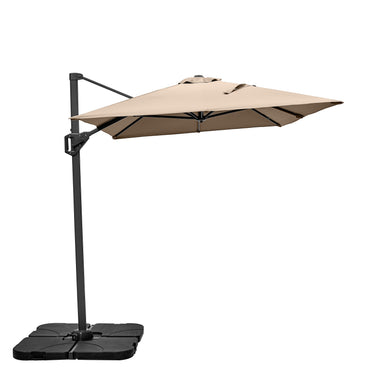 Platinum - Voyager T1 3m x 2m Rectangular Taupe Free Arm Parasol