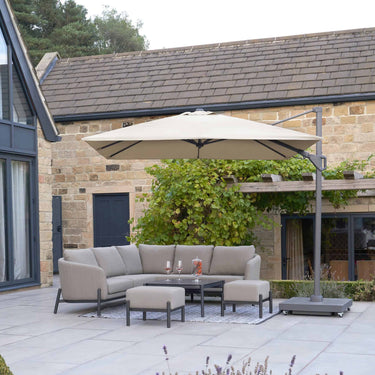 Platinum Voyager T2 2.7m Square Champagne Free Arm Parasol