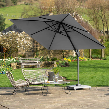 Platinum - Voyager T2 2.7m Square Luna Grey Free Arm Parasol