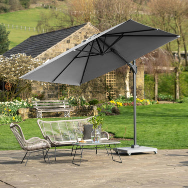 Platinum - Voyager T2 2.7m Square Luna Grey Free Arm Parasol
