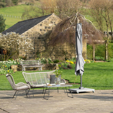 Platinum - Voyager T2 2.7m Square Luna Grey Free Arm Parasol