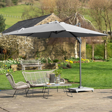 Platinum - Voyager T2 2.7m Square Luna Grey Free Arm Parasol