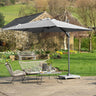 Platinum - Voyager T2 2.7m Square Luna Grey Free Arm Parasol