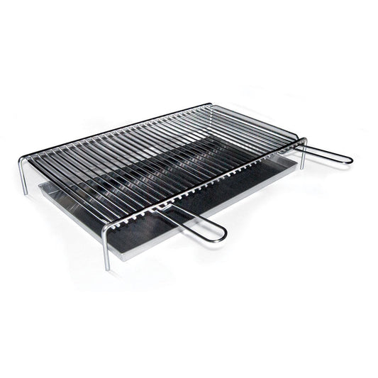 Stainless Steel Oven Grilling & Roasting Set-Pizza oven accessories-Fontana Forni-Stainless steel cooking grid / Oven Grilling & Roasting Set with integrated dripping pan for wood fired barbecues and pizza ovens. In addition, this is perfect for roasting meat and getting restaurant quality sear marks. Specifications: The base (tray) measures 51cm x 37cm x 3cm The grill measures 40cm x 30cm x 6cm including handle-decor trading