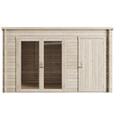 Store More - Darton Pent Log Cabin Summerhouse with Side Store - 12ft x 8ft
