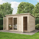 Store More - Darton Pent Log Cabin Summerhouse with Side Store - 12ft x 8ft