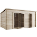 Store More - Darton Pent Log Cabin Summerhouse with Side Store - 14ft x 8ft