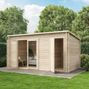 Store More - Darton Pent Log Cabin Summerhouse with Side Store - 14ft x 8ft