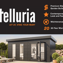 Telluria - Luminato steel garden room. 5.4 x 3.6m. Outdoor living.
