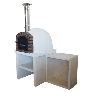 Xclusive Decor - Premier Wood Fired Pizza Oven with Stand and Side Table.